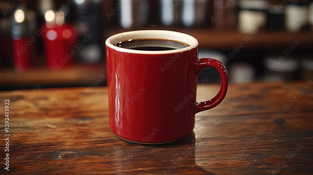 Red mug, coffee, cafe, bar, wood, morning, drink, dark, background, menu Red mug, coffee, cafe, bar, wood, morning, drink, dark, background, menu