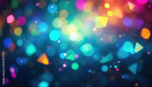 Vibrant Colorful Bokeh Background with Geometric Shapes