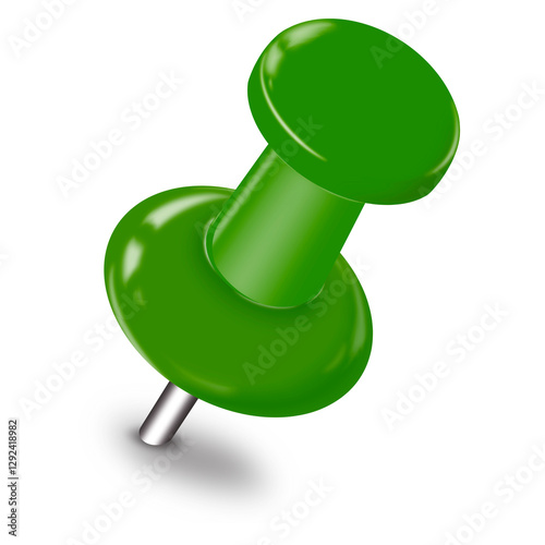 Green Pushpin, Free Trial, PNG File, Transparent Background, Thumbtack for Notes, Memos, Sticky Notes, Maps