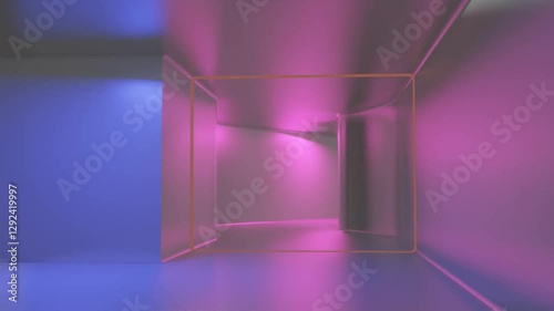 industrial empty room liminal space 3d render
