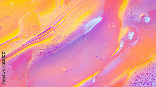 Vibrant soap streaks on metallic surface, abstract background for design