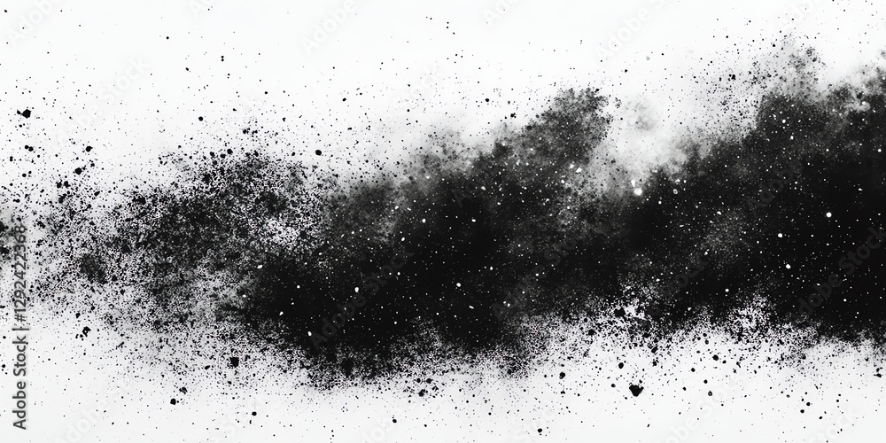 Black Powder Explosion on White Background Abstract Dust Cloud Black Powder Explosion on White Background Abstract Dust Cloud