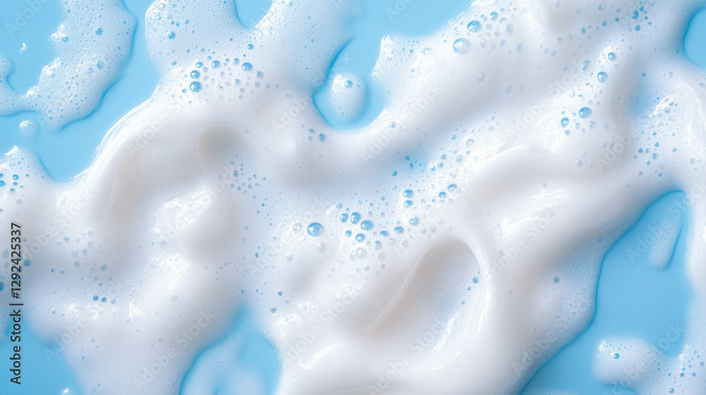 Soft white foam and subtle light blue background for spa and beauty design Soft white foam and subtle light blue background for spa and beauty design