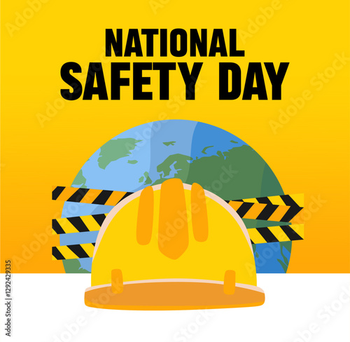 national safety day with work safety equipment