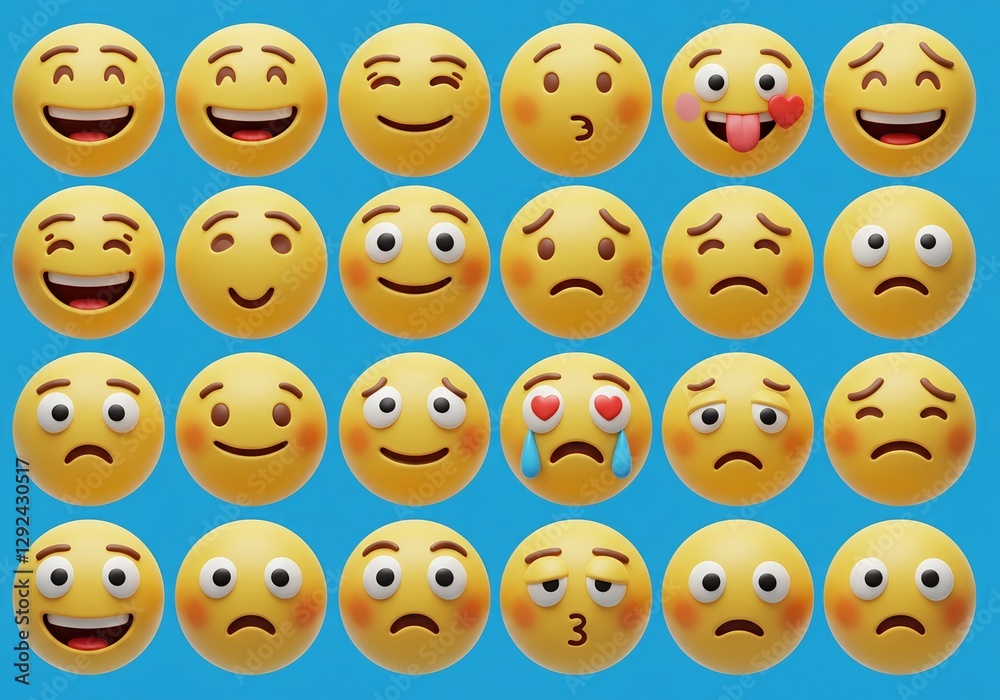 Obraz premium Smiling Emoji Faces