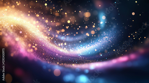 Abstract Cosmic Light Swirls Background
