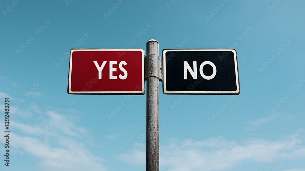 A sign showing the directions of yes and no decisions A sign showing the directions of yes and no decisions