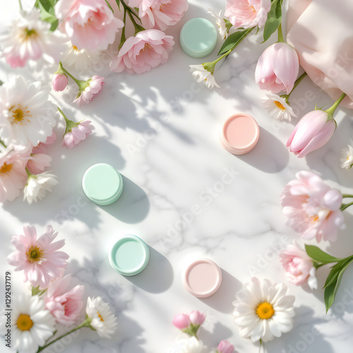 pink flowers frame