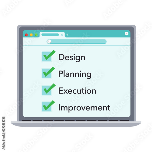 stages of quality control educational business illustration graphic
