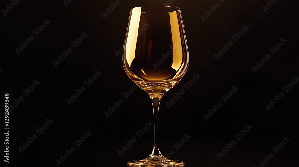 Golden wineglass, studio shot, dark background, luxury concept, advertising Golden wineglass, studio shot, dark background, luxury concept, advertising