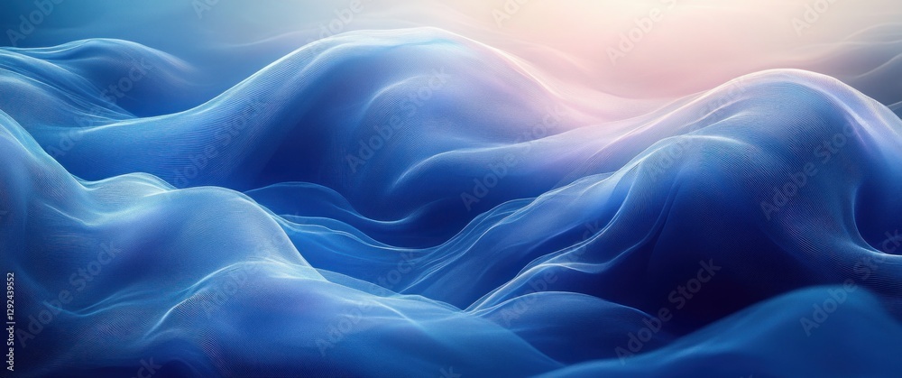 Obraz premium Dynamic Abstract Blue Wave Flow Technology Background Mesh Illustration
