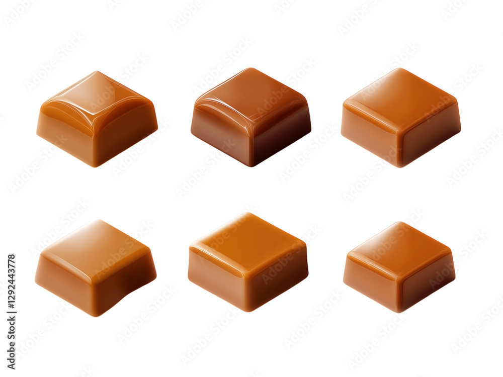 Obraz premium Caramel candy, isolated on white background, full depth of field