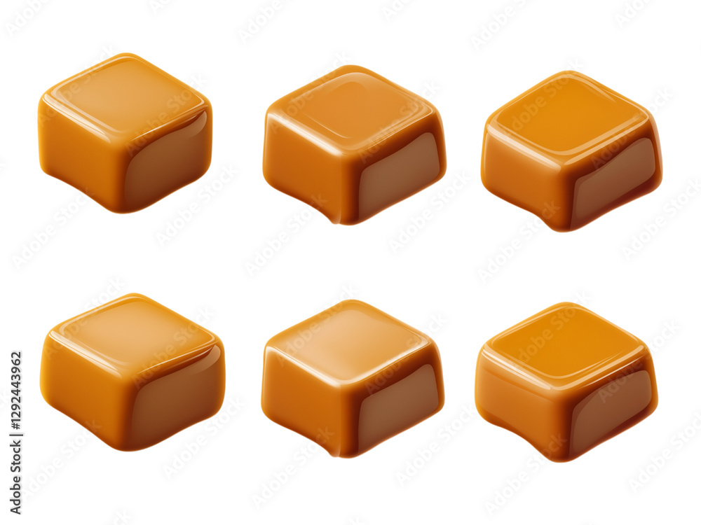 Obraz premium Caramel candy, isolated on white background, full depth of field