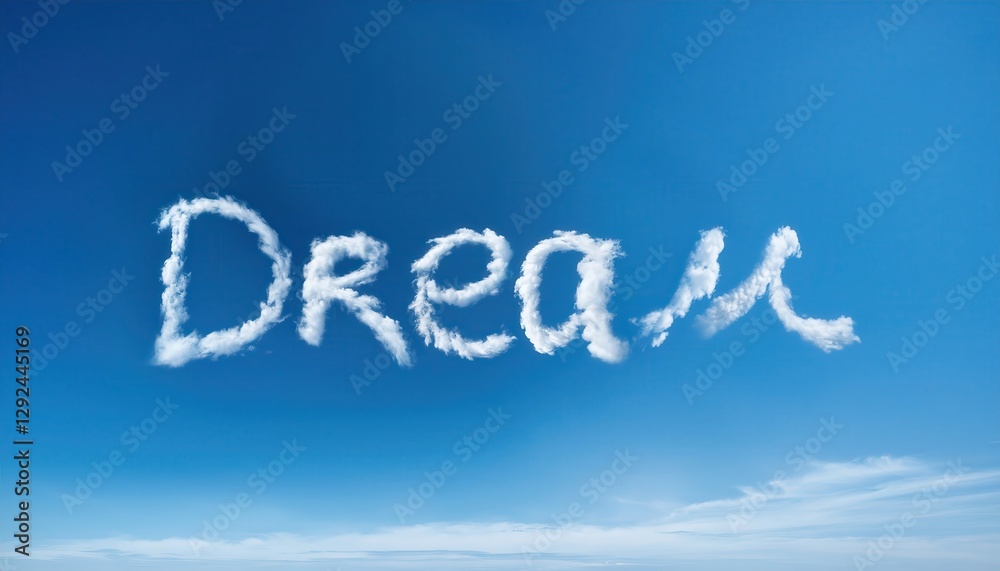 Dreamy Cloud Writing in Clear Blue Sky Dreamy Cloud Writing in Clear Blue Sky