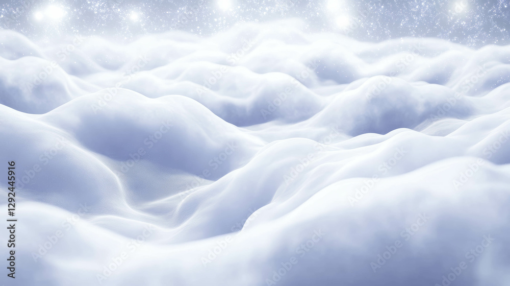 Obraz premium Ethereal white light background with vast snowy landscape for winter design