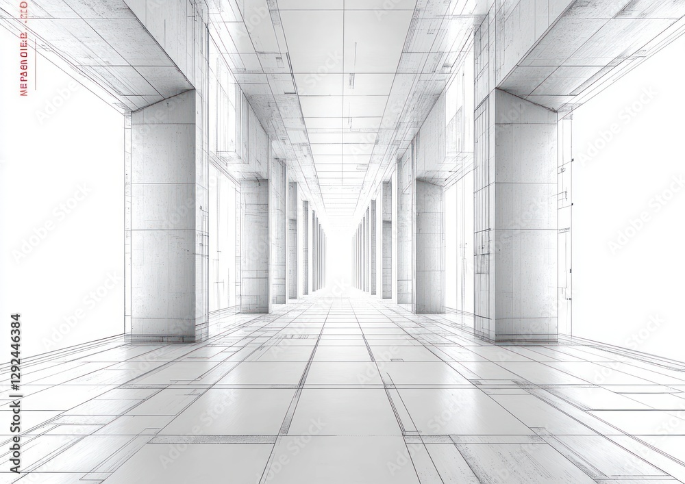 Abstract Architectural Blueprint Minimalist Project with Symmetry and Monochrome Design Abstract Architectural Blueprint Minimalist Project with Symmetry and Monochrome Design