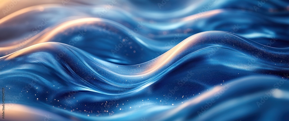 Obraz premium Futuristic Abstract Design with Smooth Blue Curves and Soft Ambient Light for Modern Wallpaper and Template Background
