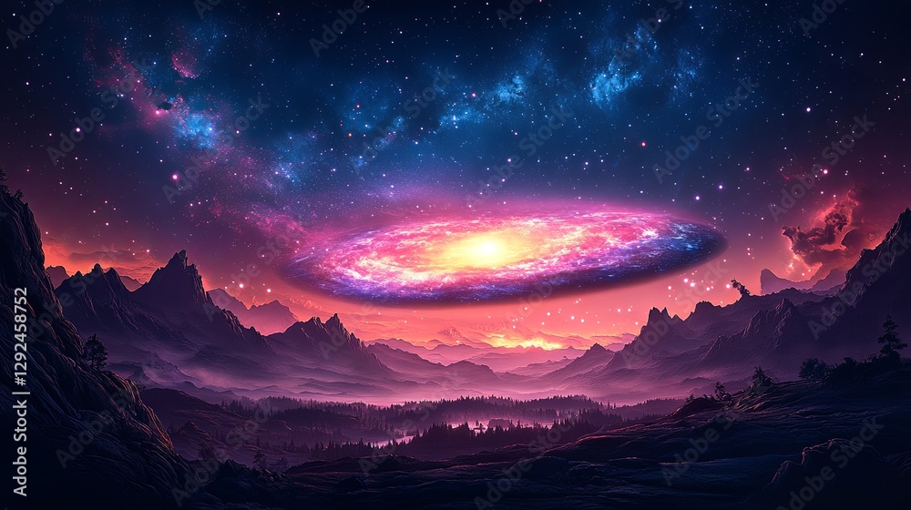 Cosmic radio jet erupts from a luminous source, traversing the vast expanse of deep space.