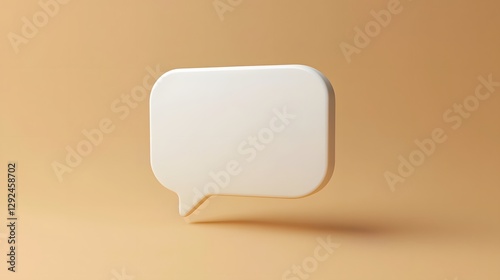 A single floating white speech bubble against a colored background