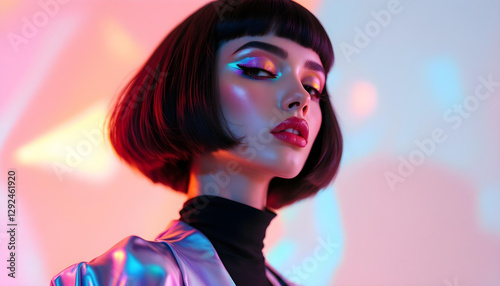 beautiful short hair woman