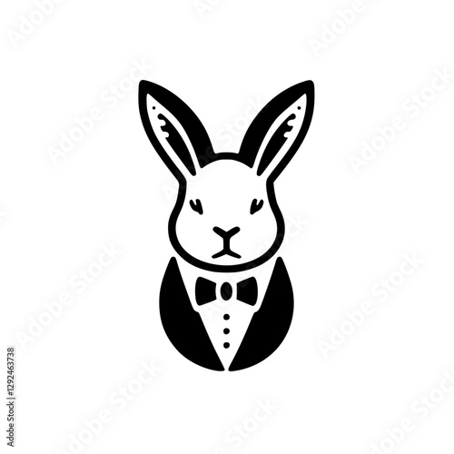 Dapper Rabbit, Elegant Formal Portrait