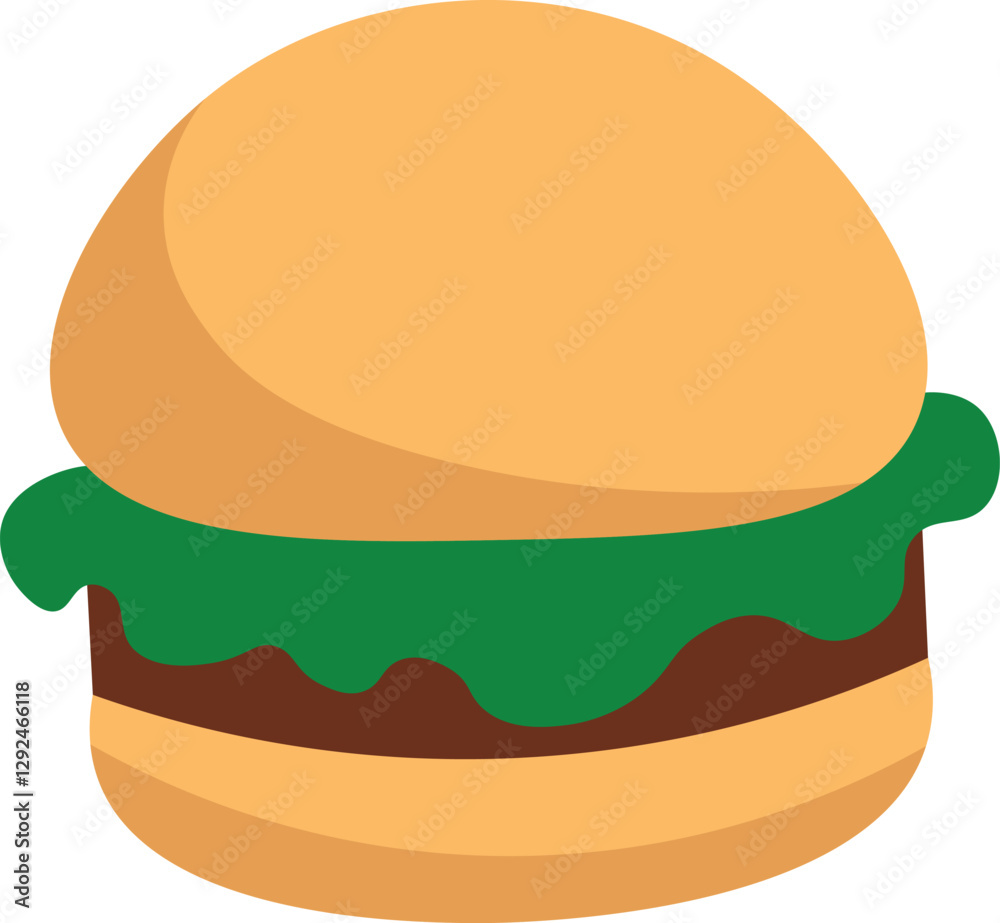 Illustration of a Cartoon Hamburger Illustration of a Cartoon Hamburger