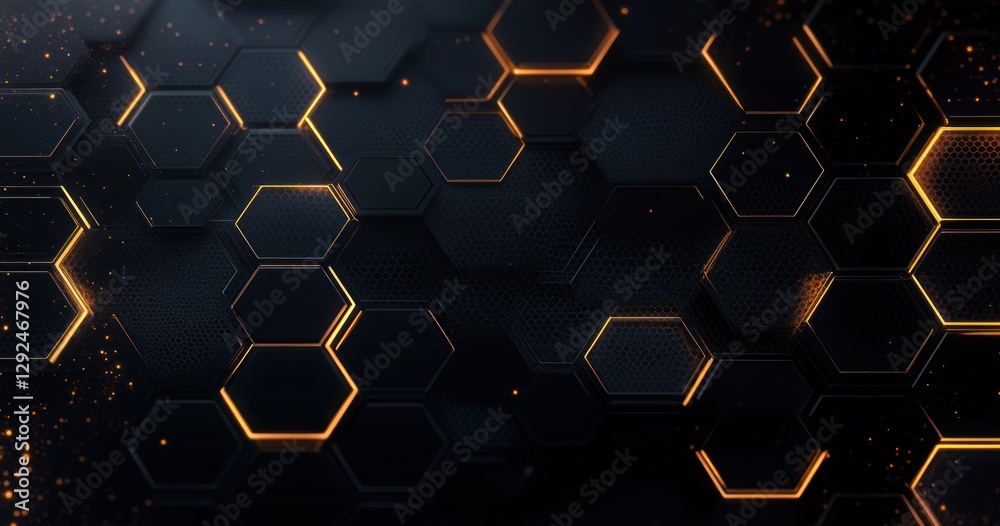 Black Gold Luxury Hexagonal Abstract Background with Soft Light Geometric Texture Black Gold Luxury Hexagonal Abstract Background with Soft Light Geometric Texture