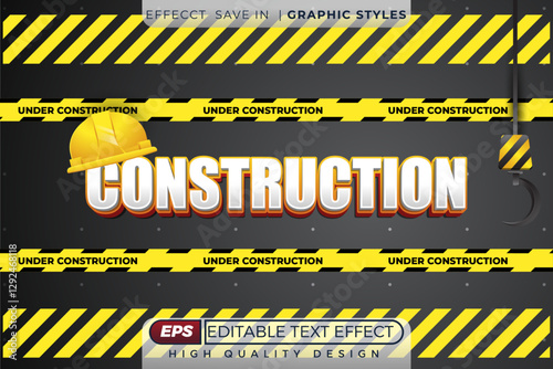 Editable 3d text effect construction