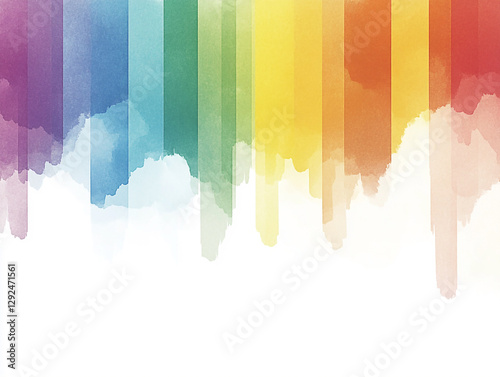 Abstract watercolor design with vibrant colors blending vertically, suitable for backgrounds or art