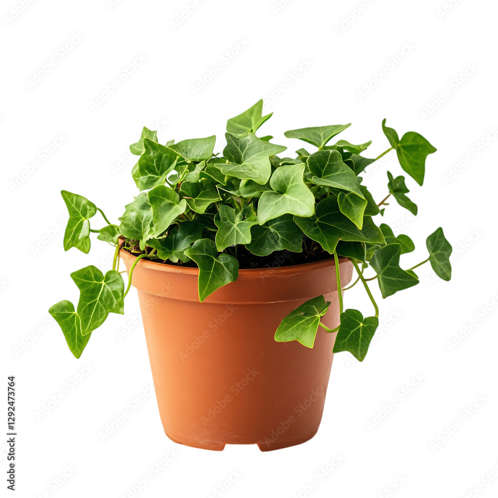 Small Decorative Pot with Trailing Ivy Isolated on Transparent Background Small Decorative Pot with Trailing Ivy Isolated on Transparent Background