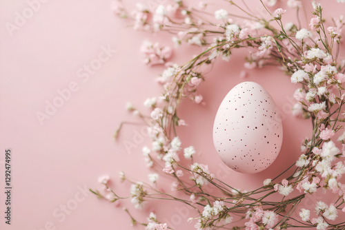 Easter eggs and flowers - pink color.