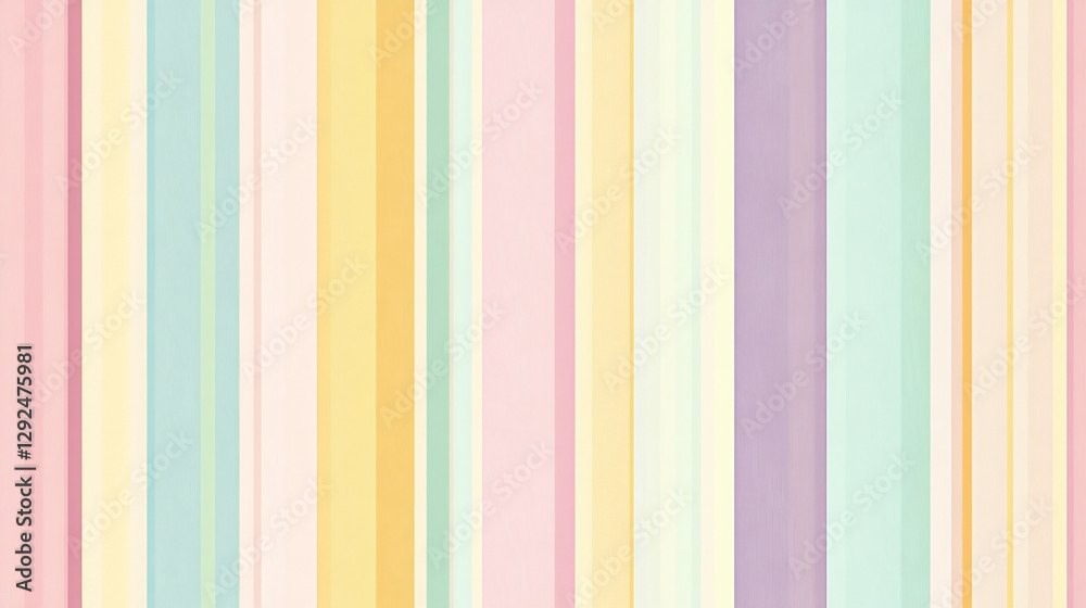 Wide vertical stripes in lavender, yellow, coral, and mint green create a playful, energetic backdrop for creative designs. Wide vertical stripes in lavender, yellow, coral, and mint green create a playful, energetic backdrop for creative designs.