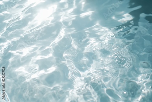 Serene Aqua Water Surface Texture Light Reflections Bubbles
