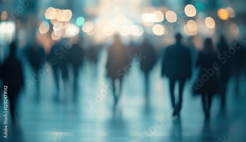 Wallpaper Mural Fast moving people captured in motion blur create an atmosphere of dynamic energy, symbolizing the busy, impersonal nature of a crowded area. Torontodigital.ca