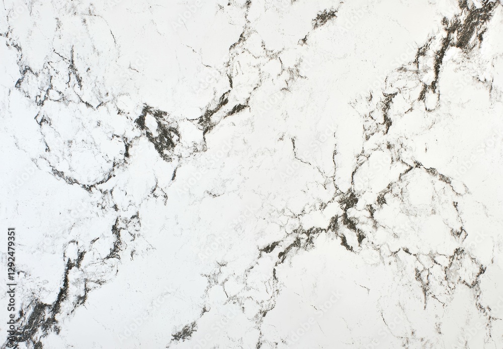 White marble surface, with its dynamic veining, makes a bold and elegant statement, ideal for luxury branding or high end architectural projects.