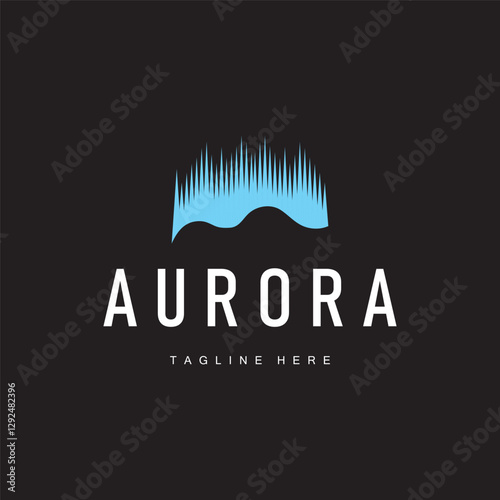 aurora logo view concept design simple minimalist illustration of beautiful sky nature scenery template