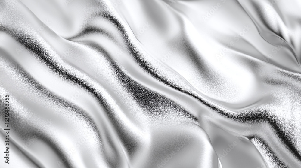 Fototapeta premium Frosted silver foil with matte and shiny patches creates a smooth, sophisticated design for premium packaging or branding.