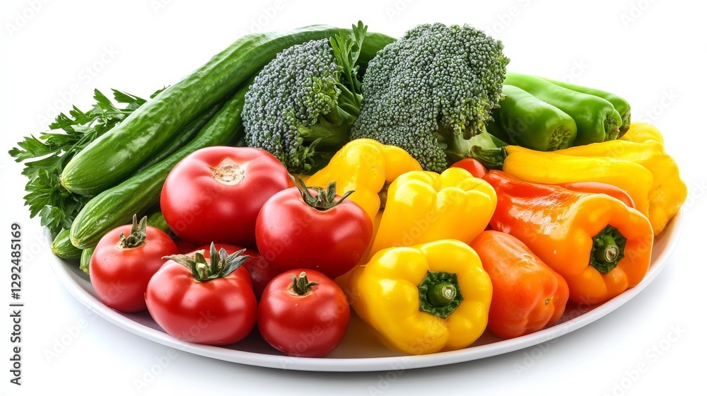 Colorful fresh vegetables on a plate, symbolizing heart health and wellness. Colorful fresh vegetables on a plate, symbolizing heart health and wellness.