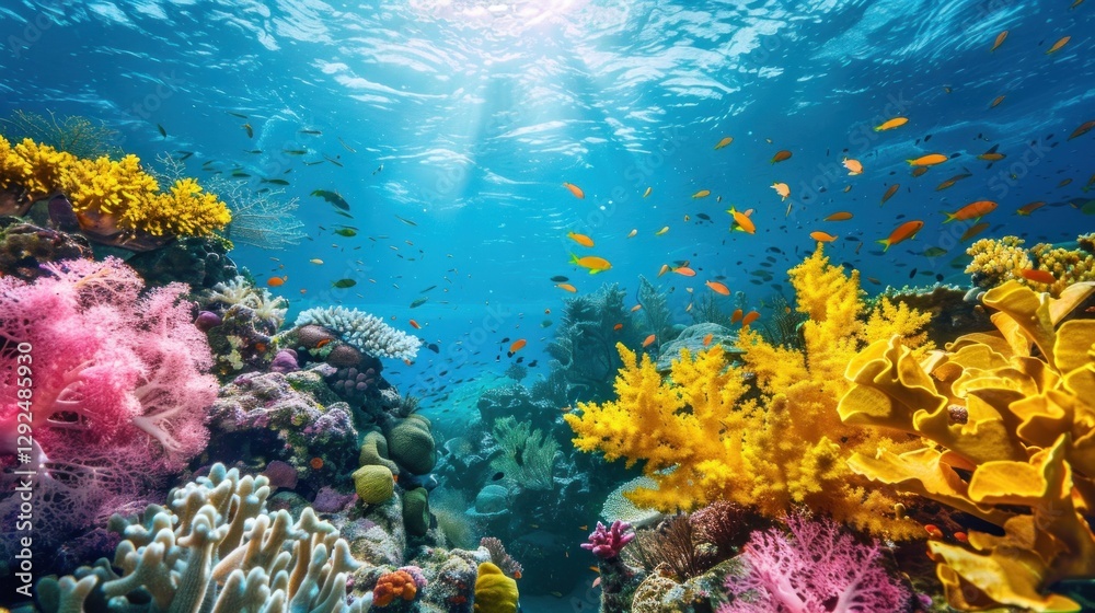 Fototapeta premium Vibrant Underwater Coral Reef Paradise