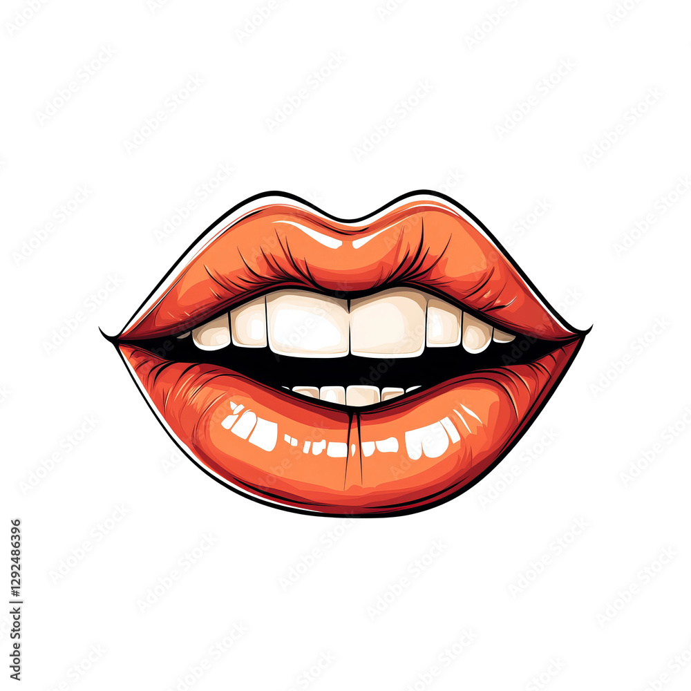 Obraz premium red lips isolated