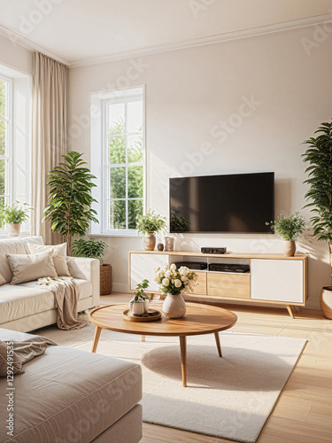 Nordic style interior living room design