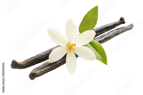 Flower with two black stems on top of it, isolated