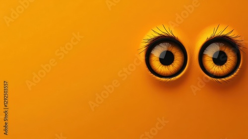 Cartoon eyes orange background Halloween design