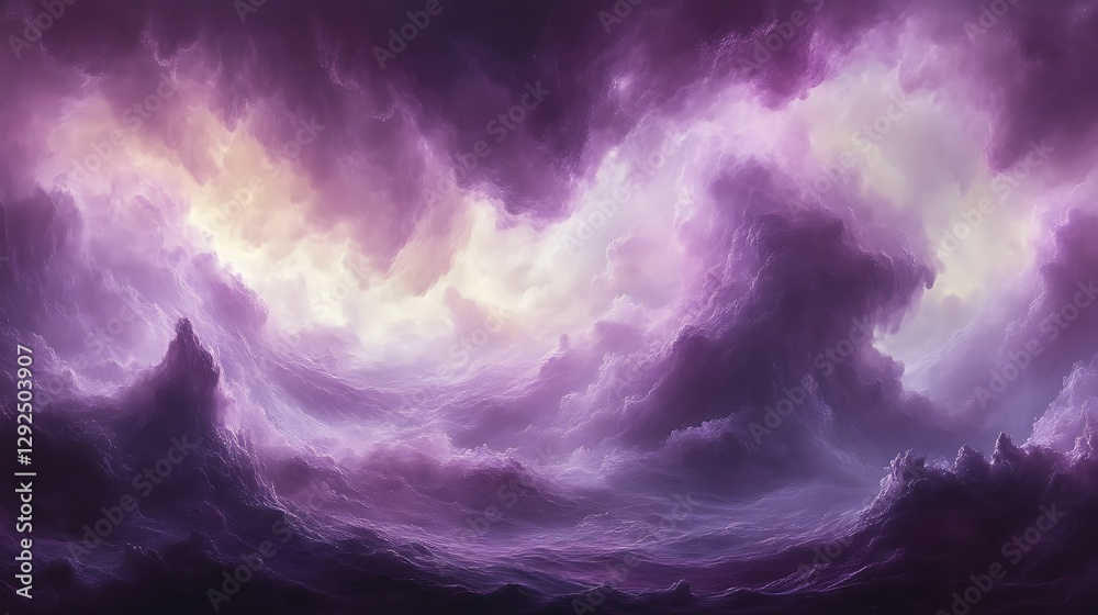 Fototapeta premium Purple Cloudscape, stormy, ethereal, celestial