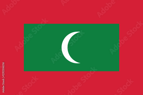 Flag of Maldives. Flag icon. Standard color. Standard size. A rectangular flag. Computer illustration. Digital illustration. Vector illustration.