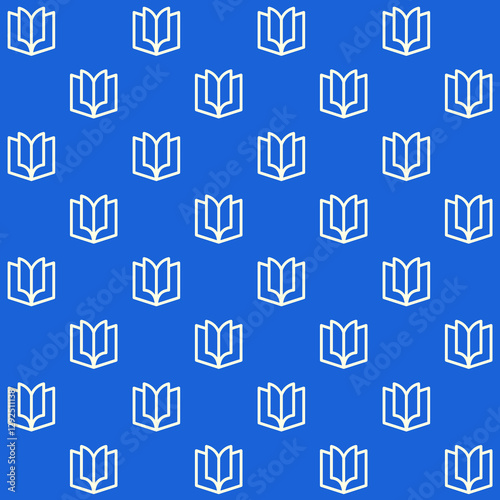 Minimalist Open Books Vector Seamless Pattern