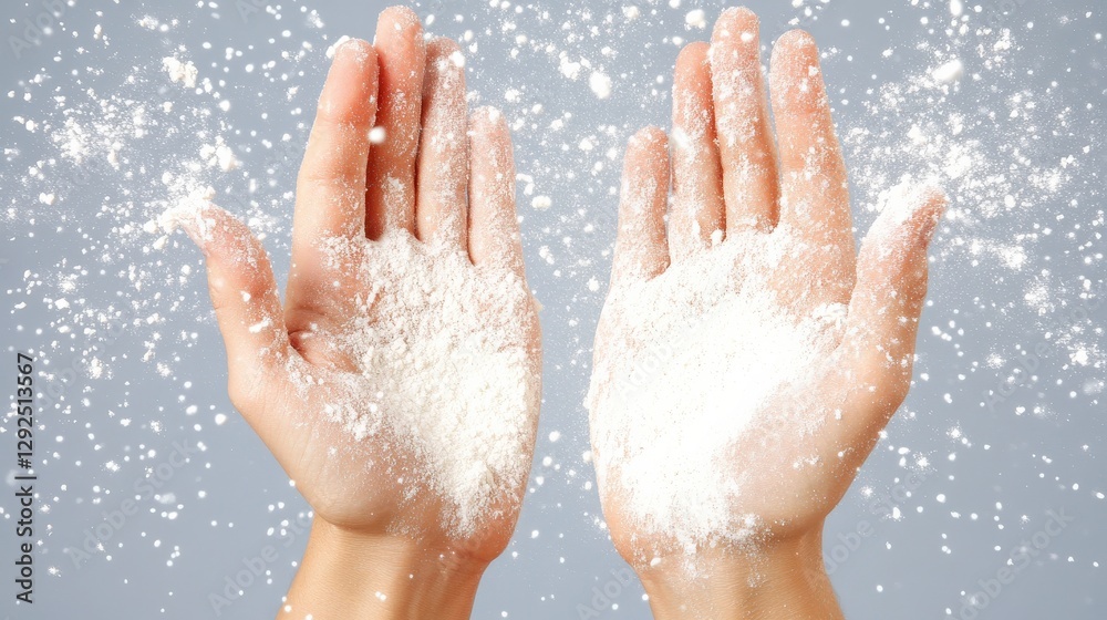Floury Hands Kneading Dough in Motion Floury Hands Kneading Dough in Motion