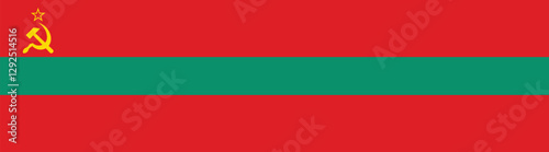 Transnistria flag long banner digital vector illustration