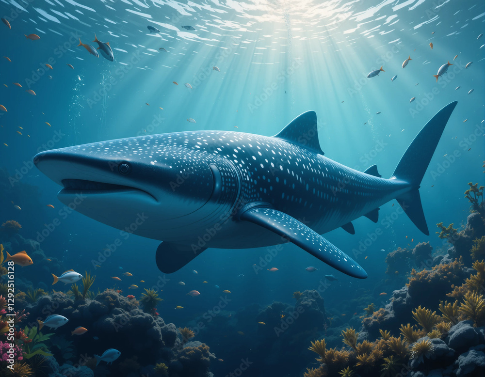Fototapeta premium Ocean Predators: The Majestic Power of Sharks