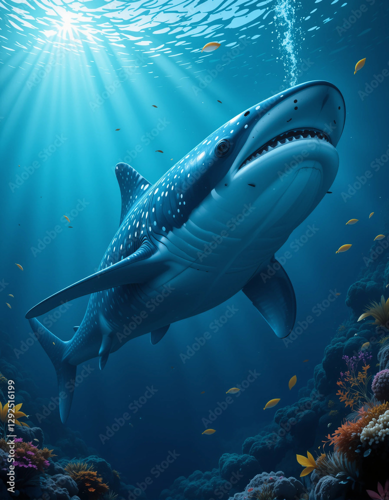 Fototapeta premium Ocean Predators: The Majestic Power of Sharks